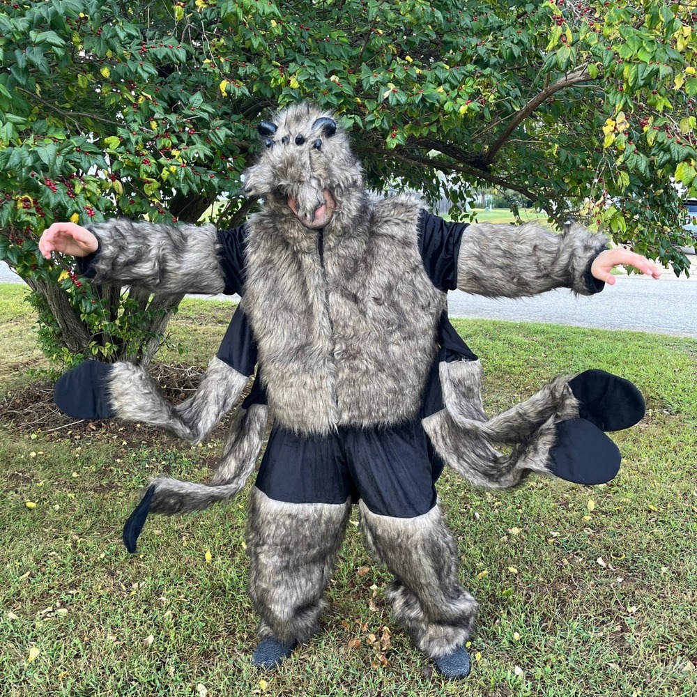 Hairy Spider Tarantula Adult Costume Halloween Sz 2X 2 Piece Party Entertainment